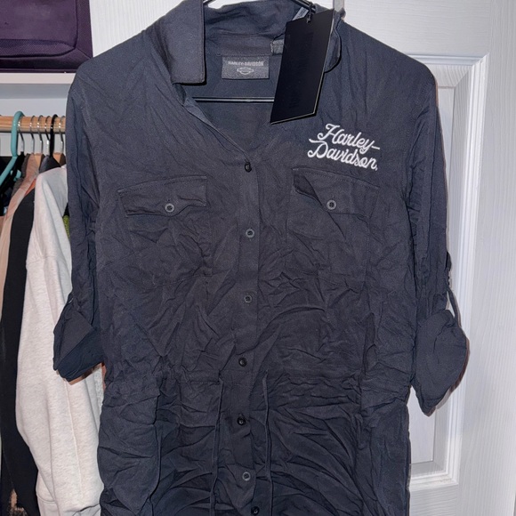 NWT Harley-Davidson® Women's Revolution Drawstring Waist Shirt - Picture 5 of 5